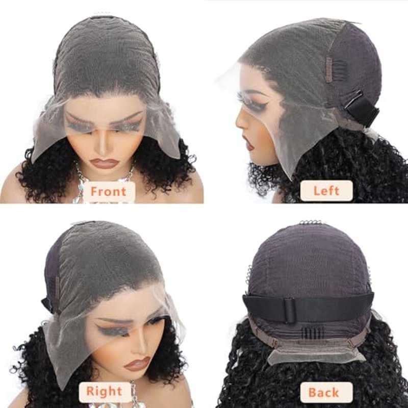 13x6 Lace Front Wigs Human Hair With Baby Hair 250% Density Kinky Curly Wig Human Hair Lace Front Curly Wig Pre-Plucked Brazilian Curly Virgin Hair for Black Women 18inch