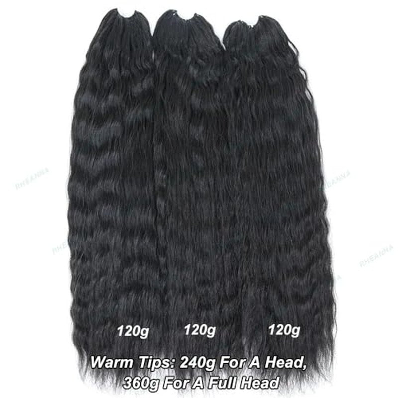 Feather Crochet Human Hair Extensions Wet and Wavy Knotless Pre-Separated Crochet Hair Extensions Human Hair With String In The Middle Braid 22inch 60g