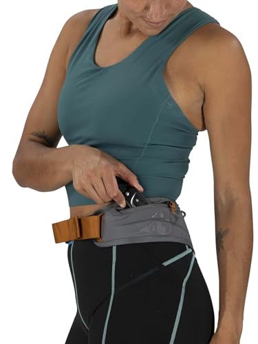 Osprey Duro Dyna LT Hydration Waist Pack with Hydraulics Soft Flasks for Running, Phantom Grey/Toffee Orange