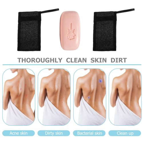Healifty 10Pcs Mesh Soap Bags for Face Cleansing and Soap Foaming with Natural Soaps Exfoliating Shower Skin Care Tools 7.87X4.72 Inches