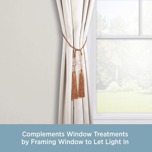 Kenney KN99717 Small Decorative 22" Beaded Rope Tassel Tieback for Curtains and Drapes, 1-Pack, Cinnamon