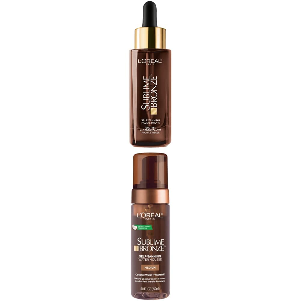 L'Oreal Paris Sublime Bronze Tanning Drops & Hydrating Self-Tanning Water Mousse Bundle