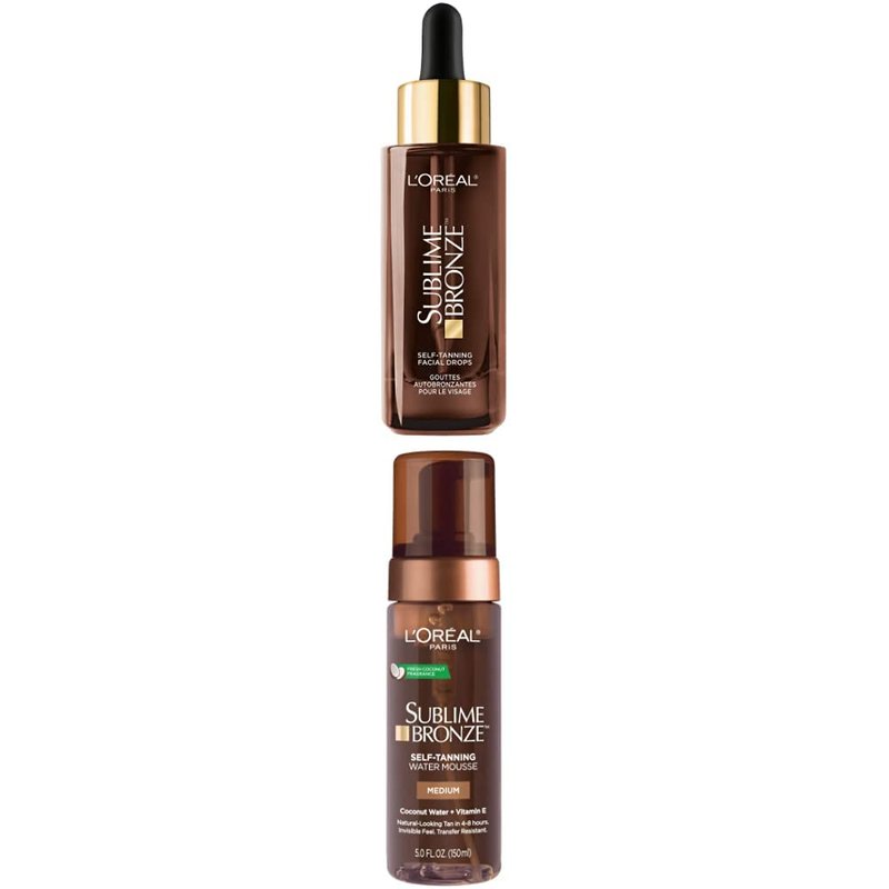 L'Oreal Paris Sublime Bronze Tanning Drops & Hydrating Self-Tanning Water Mousse Bundle