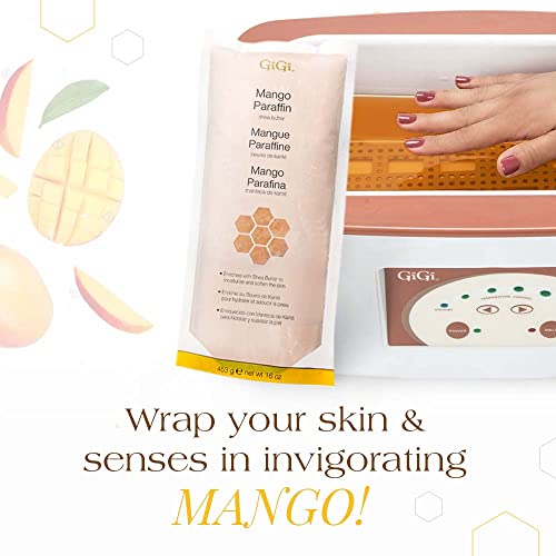 GiGi Paraffin Wax Refill with Mango & Shea Butter ? Ultra-Hydrating Hand & Feet Treatment, Compatible with Paraffin Bath & Machine, 16 oz