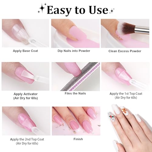 Glitter White Dip Powder, 1OZ Pro Nail Dip Powder for French Manicure Nail Starter & Professional Home DIY Salon Use Party Festival Gift Keep Long-lasting Dip Nails