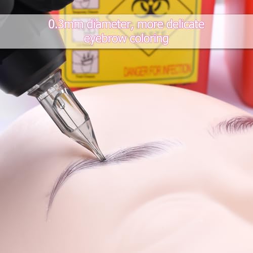 ATOMUS 20pcs Tattoo Cartridge Needles with 20pcs Silicone Ink Cups Size #10 RL RS RM M1 Round Liner Tattoo Needles for Tattoo Gun Pen Liner Pattern (1RL)