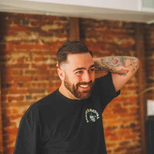 Shear Revival American Gardens Clay Pomade | Matte Paste Professional Hair Styling Wax Strong Hold Molding Sculpting Aloe Based Formula Fullness & Texture Slick Back Look Wild Orange & Oakmoss 3.4oz