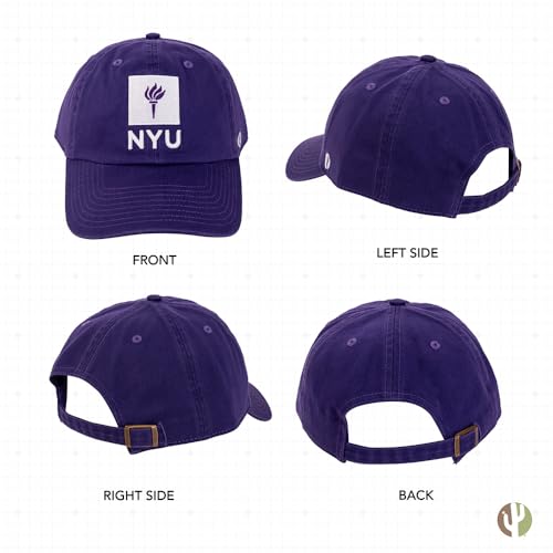 Desert Cactus New York University Baseball Hat NYU Violets Brimmed Embroidered Cap Adjustable Cloth Strap Adult (Style A)