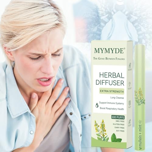 Herbal Diffuser Pure Breath Plant Essence Smoking Cessation Aid Lung Purification Herbal Formula Contains Evening Primrose, Thyme, and Peppermint Extracts