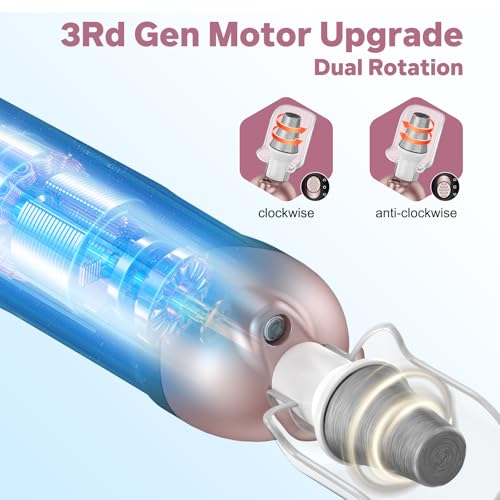 AOMEES Electric Nail File Kit, Rechargeable Professional Manicure Pedicure Kit, 5 Speeds Hand Foot Care Tool for Nail Grind Trim Polish - with 100Pcs Fine Grit Nail File Sanding Tape