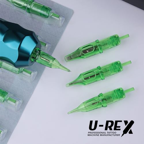 U-REX Tattoo Cartridges Needles-20Pcs #08 (7RL) Round Liner Disposable Needles for Rotary Tattoo Machine Pen Gun(0807RL)