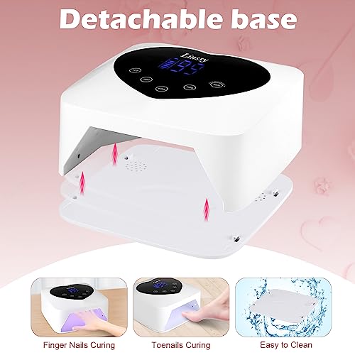 Nail Lamp,Cordless UV Led Nail Lamp 72W Rechargeable Nail Dryer with 5 Timer Setting,Professional Nail Light with Cute Heart Shape Large LCD Display
