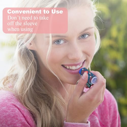 Beautyflier Cute Elastic Lip Balm Holder Keychain, Lipstick Sleeve Lip Gloss Sleeve Holder, Lip Balm Holder