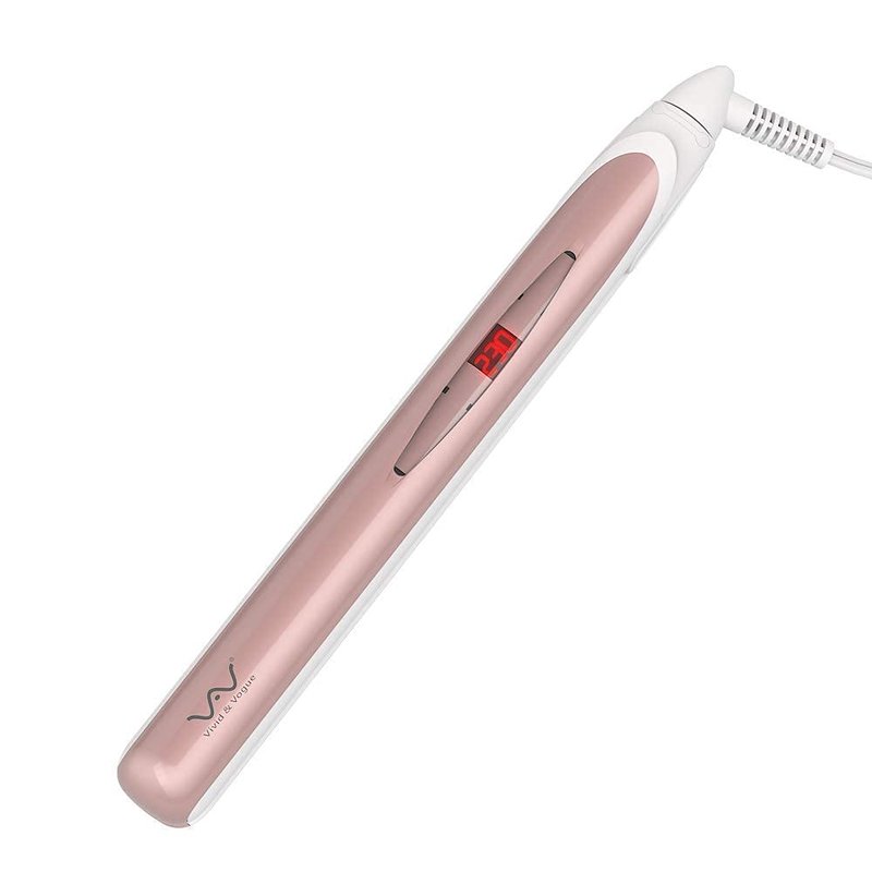 VAV Flat Iron Ceramic Tourmaline Hair Straightener Negative Ionic Hair Iron 1 Inch 3D Floating Iron Auto Shut Off 284-446 °F (Pink)