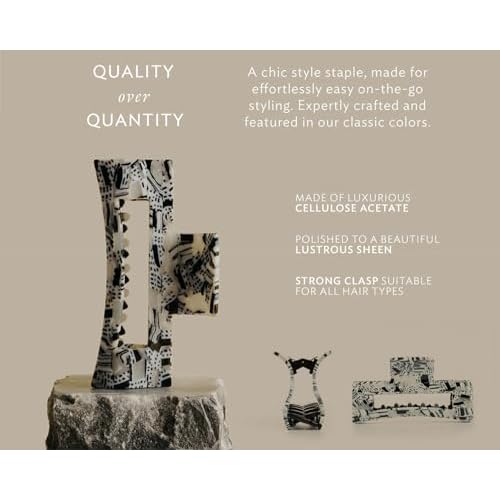 France Luxe Cutout Rectangle Claw Clip - Nacro Black