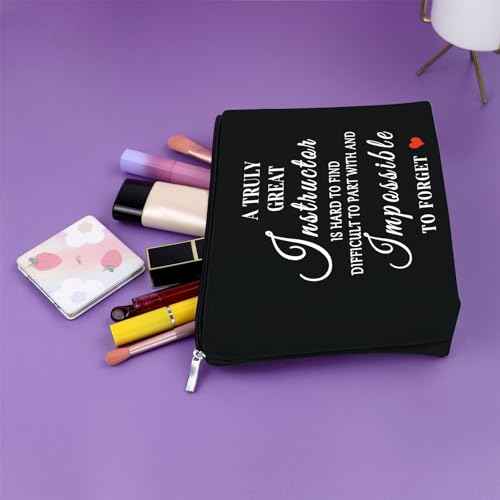 Black Makeup Bag - Clinical Instructor Appreciation Gifts, Cosmetic Bag for Women, Travel Pouch