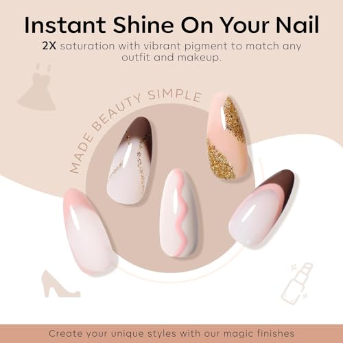 modelones Nude Gel Nail Polish Set -6 Colors Neutral Milky White Pink Brown Gel Polish Kit Skin Tones Soak Off Nail Kit Manicure DIY at Home Nail Art Salon Gift