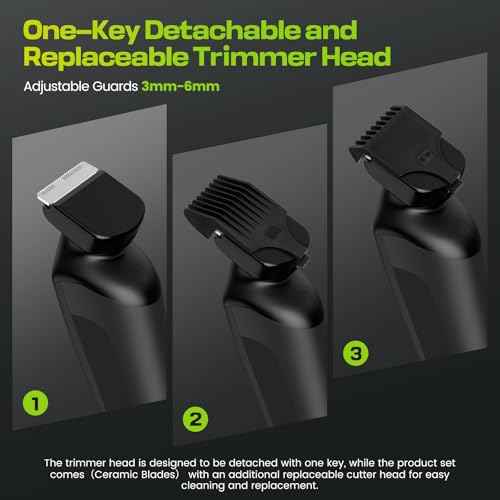 Electric Body Hair Trimmer for Men - Multi-Angle Ceramic Blade with LED Screen & 7000RPM Adjustable Speed, IPX6 Waterproof Pubic/Ball/Groin Shaver Kit, USB/Dock Charging, 90min Runtime, Box