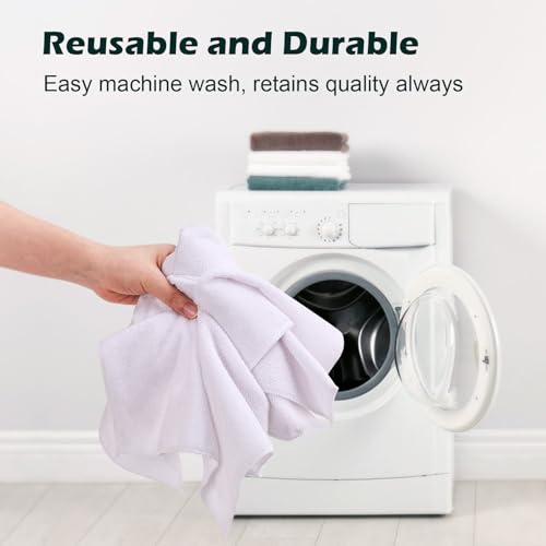 White Washcloths 15 Pack, Highly Absorbent & Quick Drying Face Towels, Premium Quality Soft Bath Towels, Multipurpose Microfiber Wash Cloths, 12x12 inches