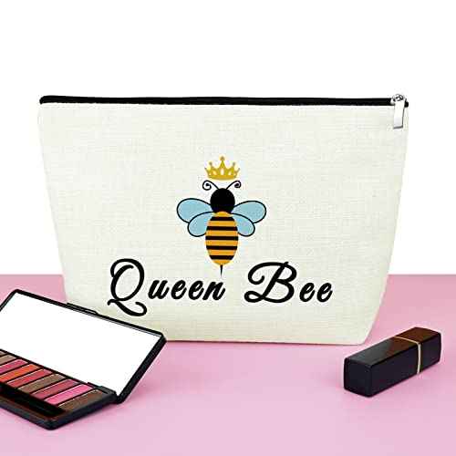 Bee Gifts for Bee Lovers Makeup Bag Bee Inspirational Gifts Bee Themed Gifts for Teachers Cosmetic Bag Valentines Day Honeybee Gifts Beekeeper Gifts for Women Birthday Christmas Gifts Travel Pouch