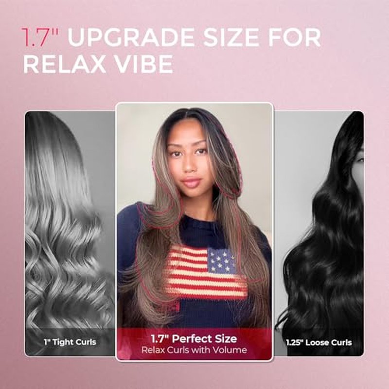 TYMO 2.0 Thermal Brush Curling Brush - STYLUX 1.7" Blowout Volumizer with Flexi-Fit for Hair Straightening, Heated Round Styler Tool, Hair Straightener and Curler 2 in 1, Dual Voltage & Light, Gold
