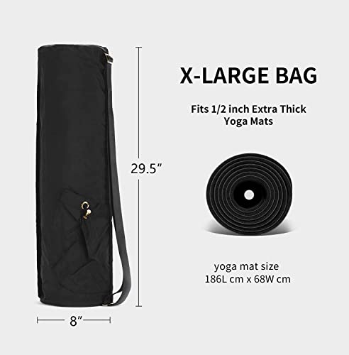 EnjoyActive Large Yoga Mat Bag for 1/2” Mat | Waterproof, Full-Zip, Multi Pockets, Adjustable Strap, Premium | Carry All Gears Perfectly to Gym Class Beach Park Travel for Women & Men…