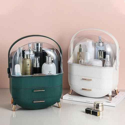 Egg Makeup Organizer, Egg Shape(Oval) Makeup Storage Box Countertop Portable Vanity Cosmetics Organizer