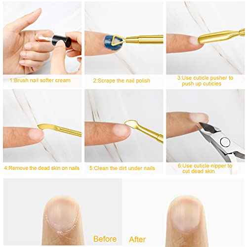 Mudder Acrylic Nail Clippers Kit False Nails Tips Cutter Professional Cuticle Trimmer Nipper Cutter Pusher Remover Stainless Steel Manicure Pedicure Art Tools Set Salon Home(Golden)