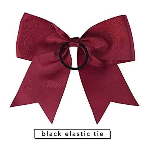 CEELGON 20 PCS 8" Large Cheer Bows Maroon Ponytail Holder Girls Elastic Hair Ties Hair Accessories for Teens Women Girls Softball Competition Sports Cheerleaders