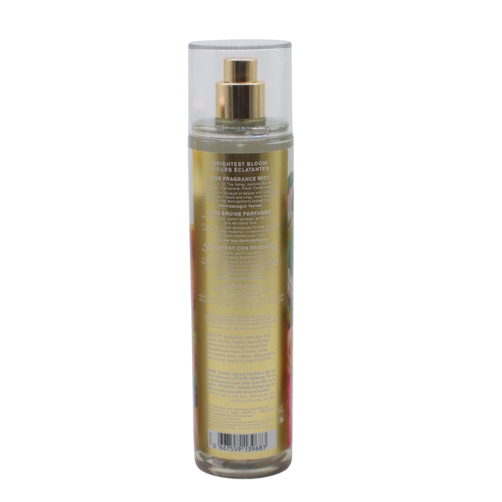 Bath & Body Works BRIGHTEST BLOOM Fine Fragrance Mist 2-piece Gift Set with a Red Bow for Holidays - 8 fl oz each