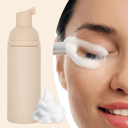Foam Pump Bottle (Nude), Empty Travel Size Foam Dispenser Pump for Soap Shampoo, Lash Cleanser(60ml/2oz, 3PCS)