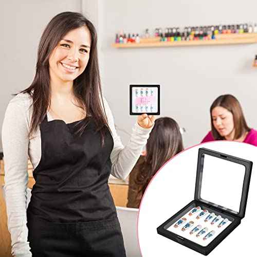 meekoo 30 Pcs Press on Nail Packaging Box with 90 Pcs Adhesive Double Sided Tape Artificial Nail Display Case Storage Container Box Acrylic Packaging Organizer for Art Home Salon(Black)