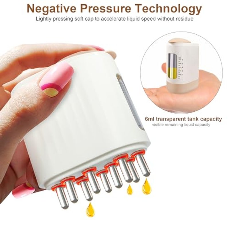 2 in 1 Electric Hair Oil Applicator,Scalp MassagerScalp Brush, Oiling Applicator for Growth Fluid Essential Oil Serum Treatment Medicine
