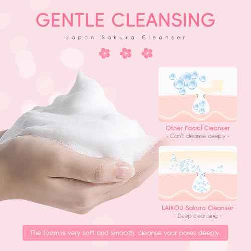 9PCS Japan Sakura Skin Care Set, Sakura Skin Care For Teens 10-12, Skincare For Girls 10-12, Teen Skin Care Kits For Girls Ages 11-14 With Toner,Cleanser,Eye Serum,Face Serum,Face Cream