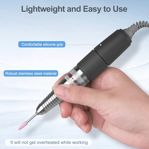 Nail Drill Handpiece for UP200 Machine, HoMove 35000RPM Professional Electric Nail File Handle Replacement 3 Pins, Low Noise and Comfortable (Only Handpiece)