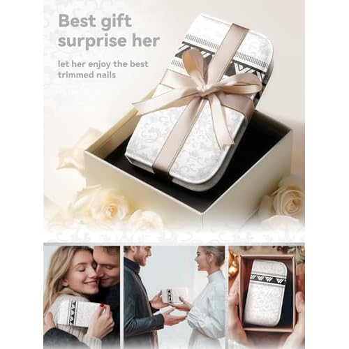 Manicure kit for Women ? Nail Clippers, Cuticle Trimmer, Tweezers, Metal File, and Travel Case ? Professional-Quality Tools for Home, Travel, or Gift Use