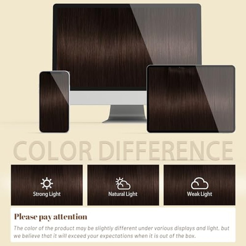 DNE Tape in Hair Extensions Real Human Hair 16 inches 20Pcs/40g/Pack Seamless #2 Dark Brown Dark Color Straight Invisible Double Sided Tape in Hair Extensions for Women/Girls Can Bleached and Curl