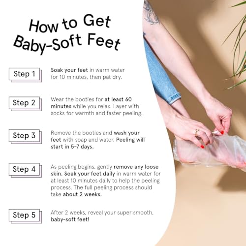 grace & stella Award-Winning Foot Peeling Mask - Foot Peel Masks with Aloe Vera- Moisturizing Foot Masks That Remove Dead Skin, Exfoliating Foot Mask for Dry Cracked Feet (4 Pairs, Unscented)