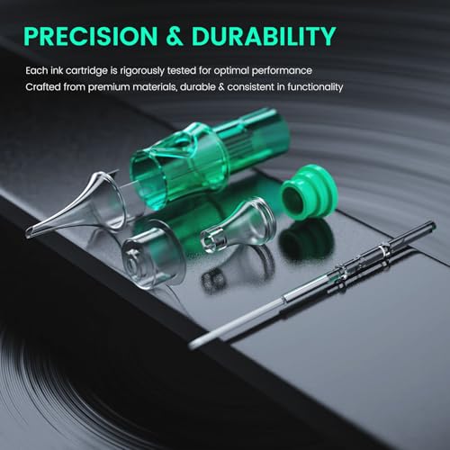 A-minusone 50Pcs Mixed Size #12 Tattoo Needles 5Pcs each of 5RL, 7RL, 9RL, 11RL, 5RS, 7RS, 9RS, 7RM, 9RM, 9M1 Assorted Disposable Tattoo Cartridge Needle Pro Sterilization & Safety for Tattoo Machines