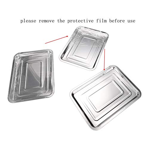 New Star Tattoo 3 Pack Stainless Steel Tattoo Trays 13 1/2" x 10" Dental Body Piercing Instrument Tool Flat