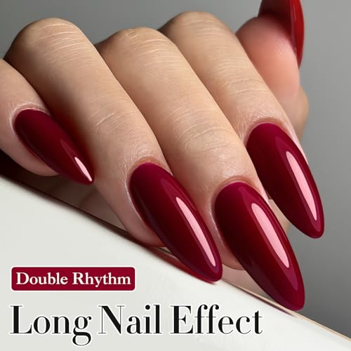 Double Rhythm 15ML Gel Nail Polish Pure Sheer Same Color Same Bottle Soak Off Gel Polish Art Manicure Salon DIY at Home for Women (Burgundy-A1129)