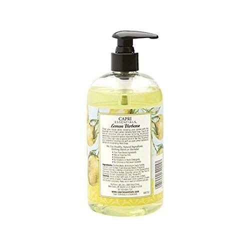 CAPRI ESSENTIALS Lemon Verbena Natural Hand Soap – Liquid Hand Soap with Essential Oils – Plant-Based Liquid Soap – Chemical-Free Hand Wash Soap – Relaxing Natural Soap for Men & Women (16 oz)