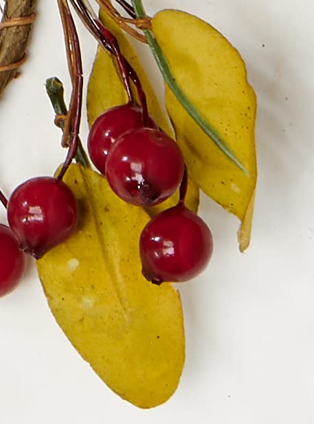 Worth Imports Boxwood & Berry Candle Ring, Set of 2, 1.25"