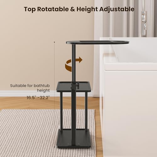 Bathtub Tray Table, Freestanding Bath Side Table Tub Tray Caddy, 3 Layer Bamboo Bath Board Shelf, Bathtub & Bathroom Accessories, New Home Gift for Mom, Housewarming, Anniversary, Wedding
