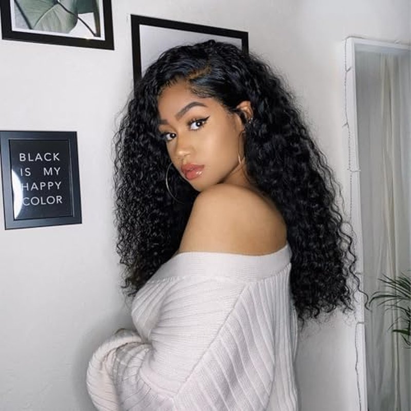 Water Wave Human Hair Bundles Curly Bundles, Natural Black Wet And Wavy Sew In Weave, Soft & Shed-free 12A 100% Brazilian Virgin Remy Hair 3 Bundles 14 16 18 Inch