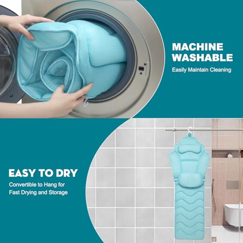 Full Body Bath Pillow for Bathtub - Extra Long 61¡¯¡¯ Bath Pillows for Tub, Ergonomic 4D Air Mesh Tub Pillow with Head, Neck & Lumbar Support, Bathtub Pillow Spa Cushion with Non-Slip Suction Cups
