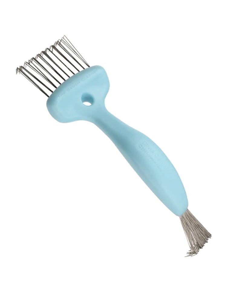 Olivia Garden The Brush Cleaner - Hair Brush Cleaner Tool for all Brush Sizes and Models - Removes Build-Up - 2 Tools in 1 - Beauty Care Accessories - Blue