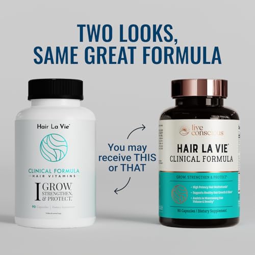 Hair La Vie Live Conscious Clinical Formula Hair Growth Vitamins for Women and Men w/Biotin, Collagen & Saw Palmetto (Pack of 1)