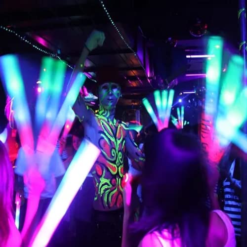 NewWay Luminous Neon Face & Body Paint Glow in the Dark Party Supplies MakeUp Cream Paint Light For Halloween Christmas 8 Color 0.7 fl oz x 16 Tubes