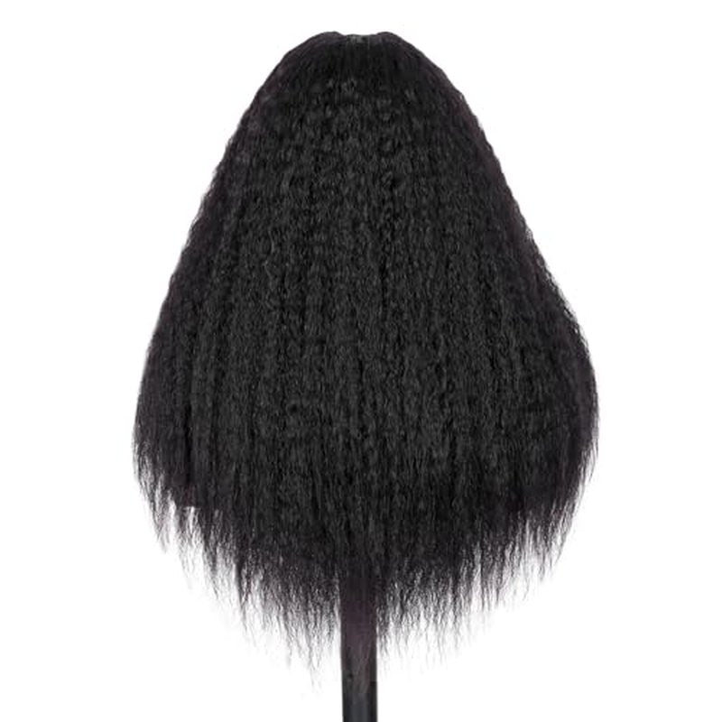 WIGER Kinky Straight U Part Wigs Human Hair Half Wig Natural Color Glueless Thin Leave Out Curly Hair 200% Density 20 Inch kinky Curly Clip in Wigs for Black Women Wear And Go Wig
